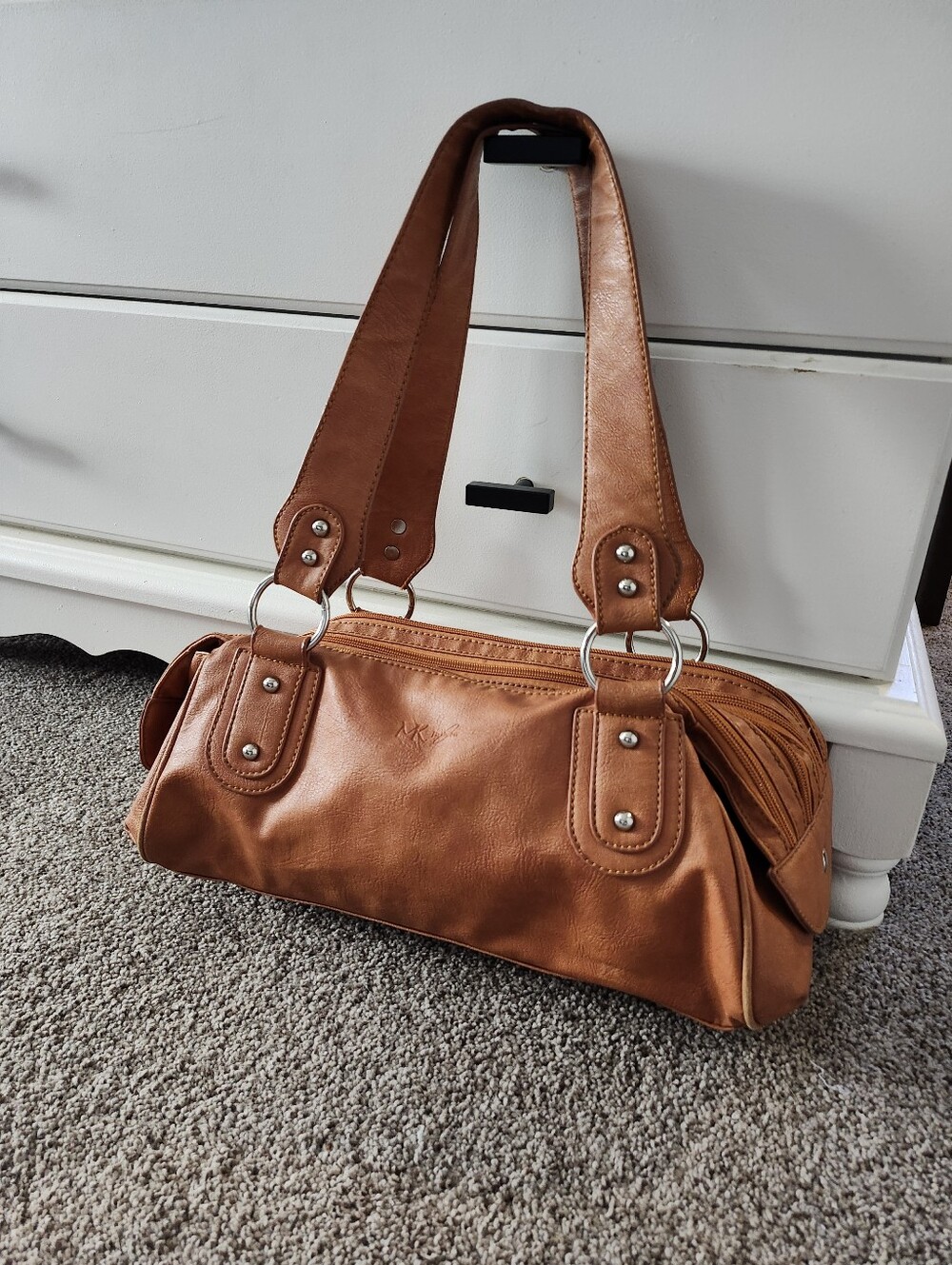 MK Women’s Soft Faux Leather Tan Shoulder Bag